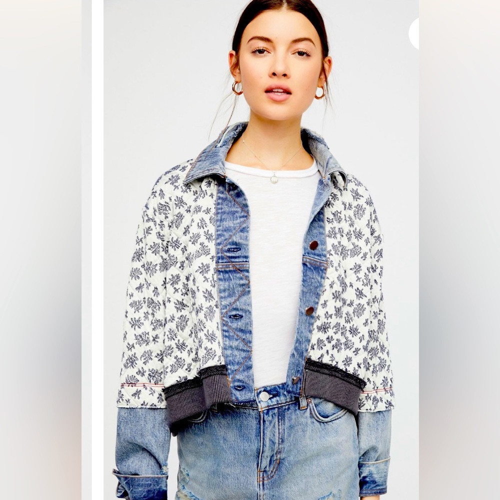 NWT Free People Ditsy Denim Jacket - XS/SM